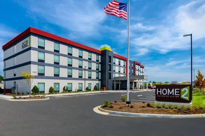 Exterior from the entry drive. Home2 Suites by Hilton, Blacksburg, VA